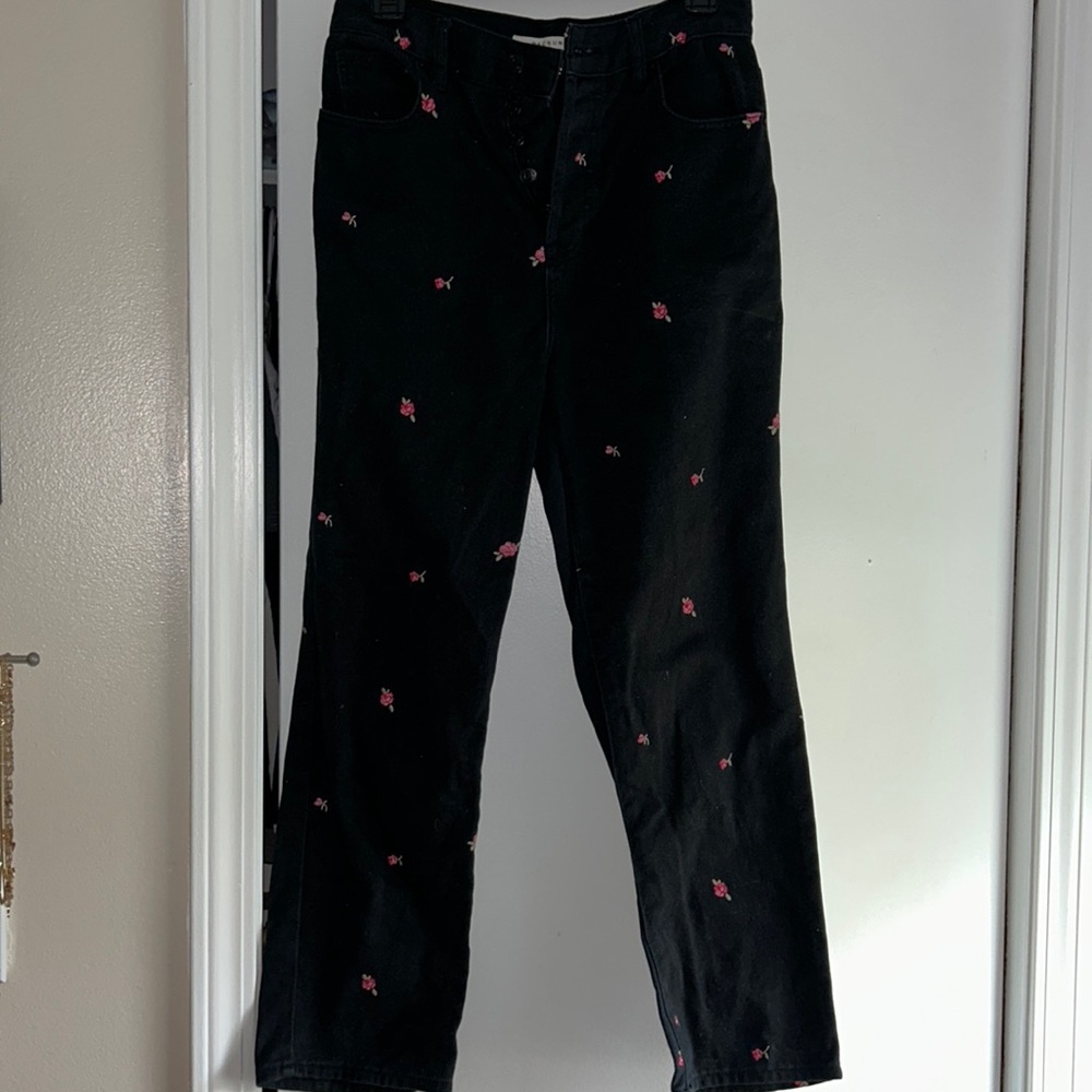 Size 27 Black High Rise Straight Leg jean